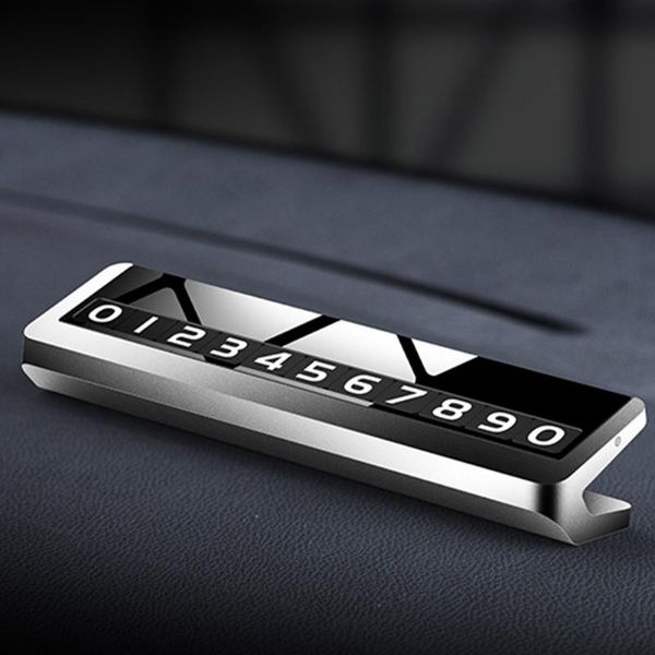 

interior decorations alloy metal car parking phone number plate card invisible temporary license high temperature resistance auto sticker
