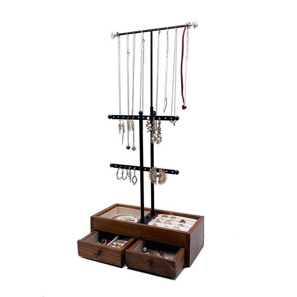 

jewelry pouches, bags hanging display storage box with drawers, can organize necklaces, bracelets, earrings, rings, Pink;blue