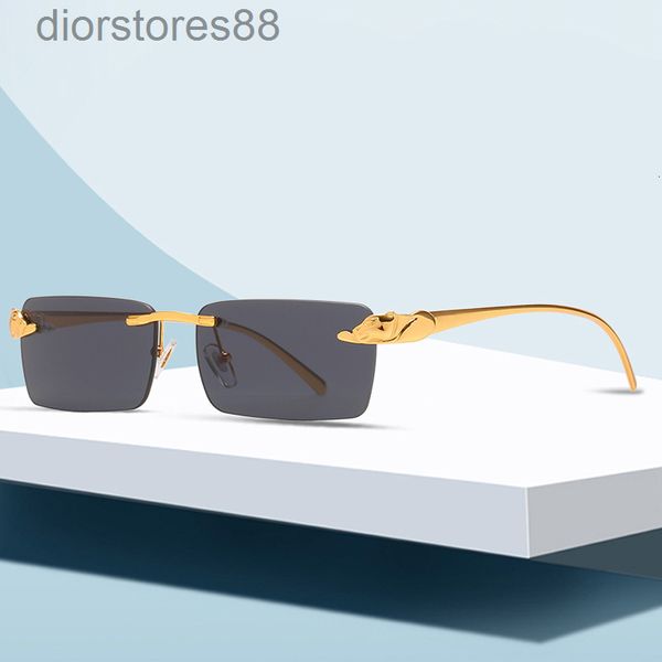 

Sunglass Glasses Leopard Head Frameless es Men's Square Copper Classic Can Be Equipped with Myopia, White;black