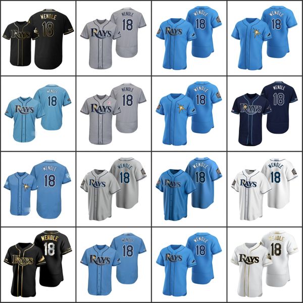 

tampa bay rays men 18 joey wendle women youthjerseys, Black;red