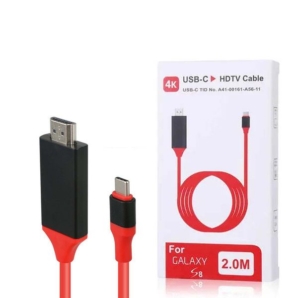 

typ 2m type-c to hdmi cable converter 4k adapter for lapcomputer hdtv usb c cables