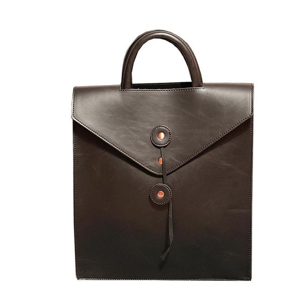 

backpack waterproof business lapman computer school bags brown pu leather fashion work office vintage men 2021