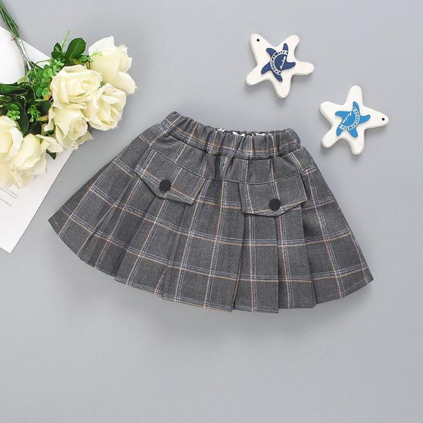 

skirts baby girls 2021 children's clothing kids pleated skirt 0-5y casual plaid girl 2colors, Blue