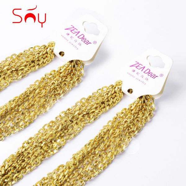 

chains sunny jewelry fashion necklace link chain gold planted one half dozen women anniversary daily wear gift, Silver