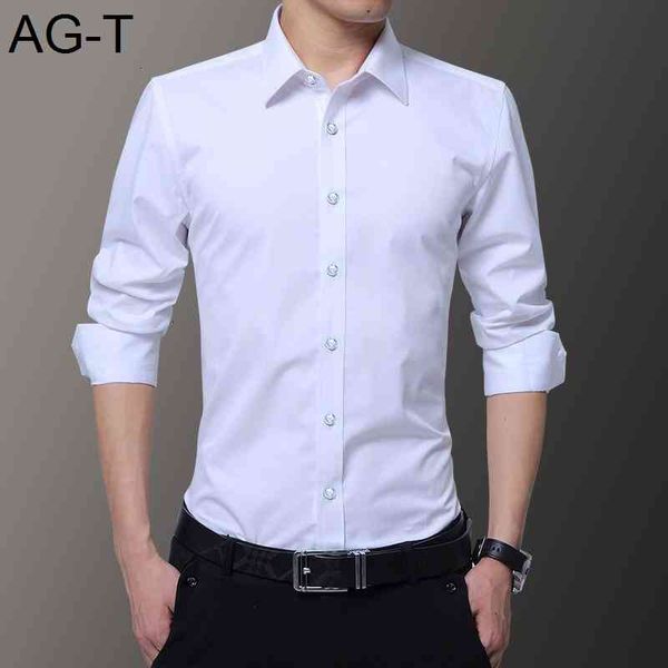 

cotton oxford shirt mens spring casual long sleeve slim fit dress shirts men social, White;black