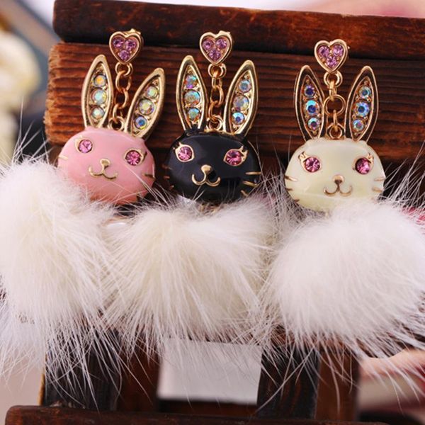 

dangle & chandelier balanbiu cute multicolored enamel plush ball drop earrings for women gifts gold color fashion jewelry wh, Silver