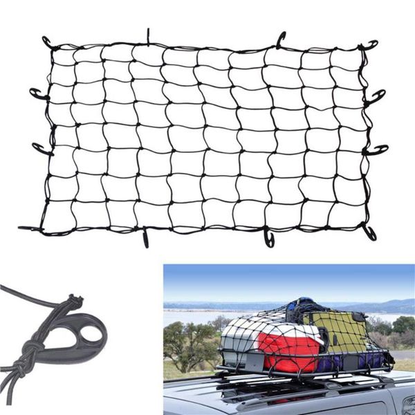 

car organizer cargo net 12 carabiners latex elastic stretchable mesh for truck luggage packaging 1.8x1.2m 1.2x0.9m two sizes