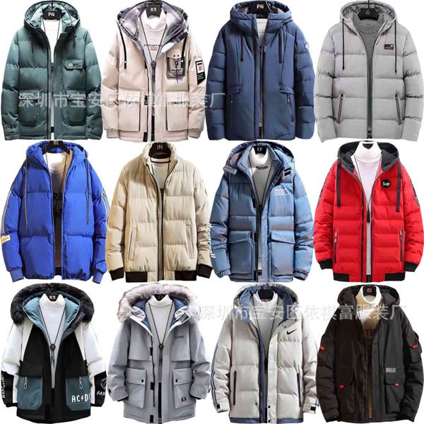 

men's winter thickened down cotton padded cloth men's coats low price, Black