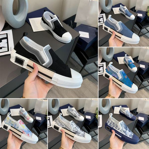 

designer shoes sneakers b23 oblique low mens sneaker b24 technical canvas leather women casual shoe luxurys trainers, Black