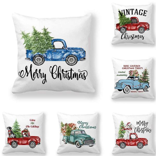 

cushion/decorative pillow gztzmy merry christmas decorations for home year 2021 navidad natal ornaments car pine cushion cover 45x45cm