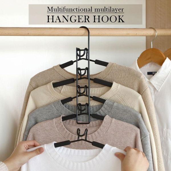 

hangers & racks multifunctional multilayer clothes hanger hook metal sponge space saver with eva for jacket coat sweater tro