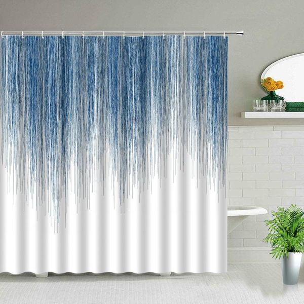 

geometric stripe pattern shower curtain fashion bathtub screen waterproof fabric background wall hanging curtains with hooks