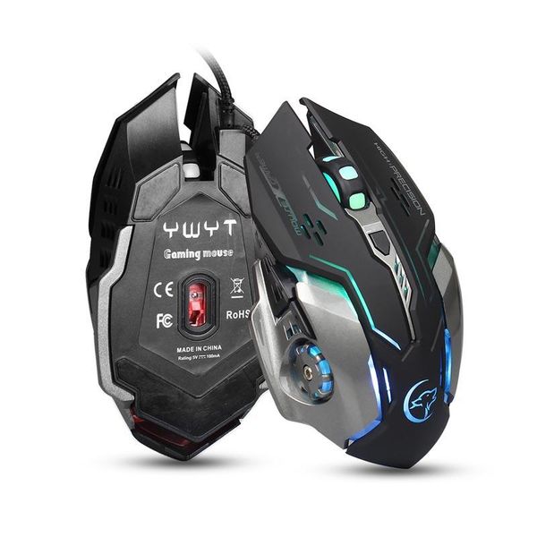 

game optical wired mouse colorful breathing light professional gaming uy8 mice