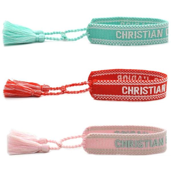 

charm bracelets 2021 adjustable woven friendship rope bangle for women vintage braided bangles embroidery tassel wholesale jewelry, Golden;silver