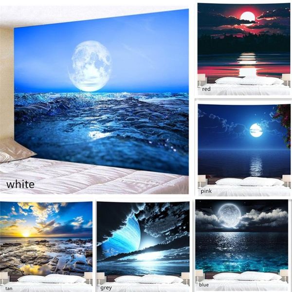 

tapestries sea moon 3d printing tapestry bedroom living room background cloth hanging picture wall