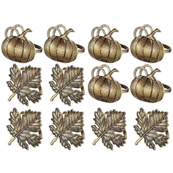 

napkin rings 12 pieces ring set leaf halloween pumpkin holders maple kit for