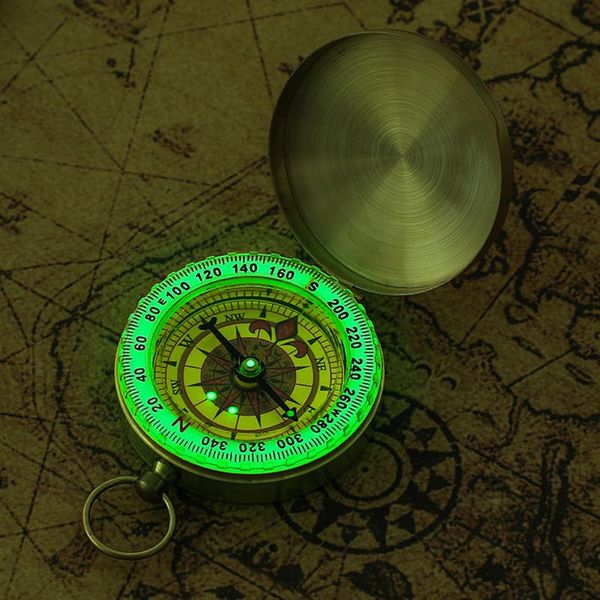 

outdoor gadgets multifunctional mini portable navigation compass waterproof mountaineering camping hiking luminous retro flip