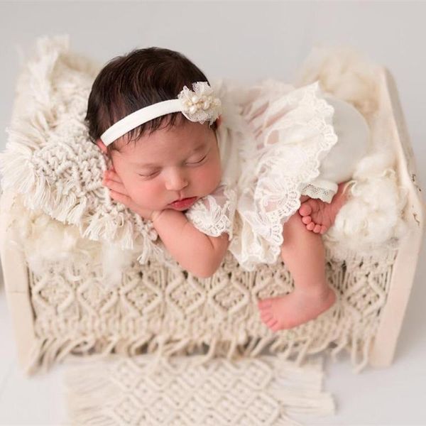 

born posing mini bed baby po shooting props cotton rope weave wooden crib u50f cribs