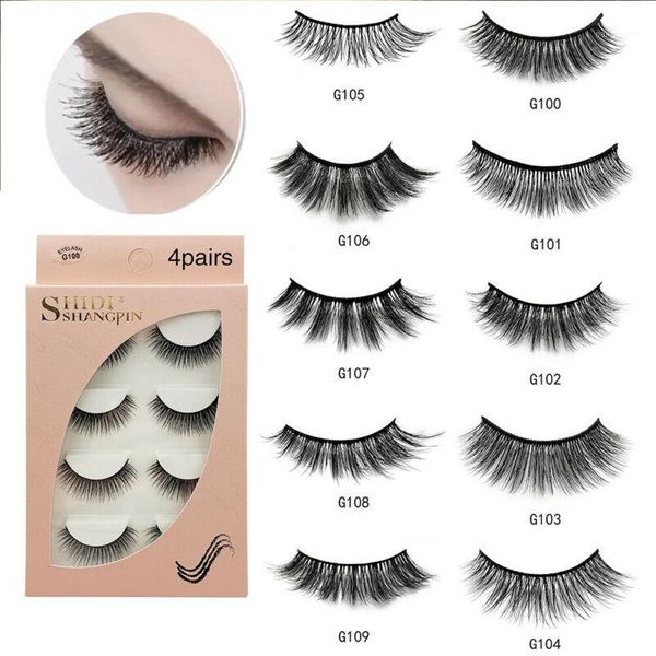 

pair 3d false eyelashes set long wispy cross volume thick soft fake eye lashes1
