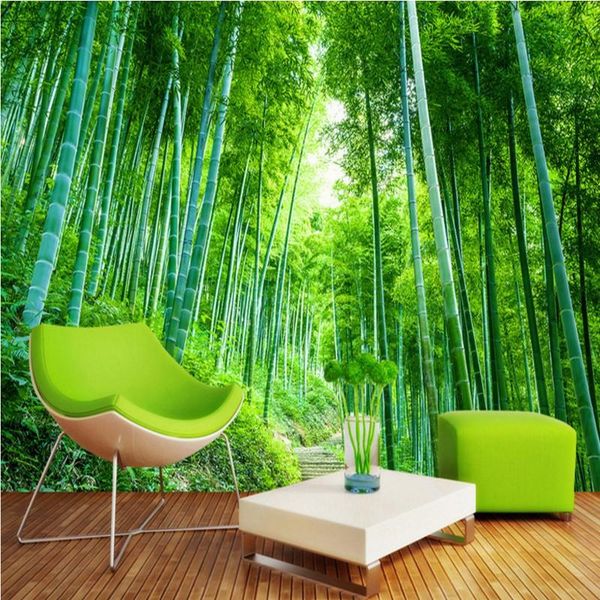 

wallpapers 3d po wallpaper bamboo forest jungle landscape background wall bathroom mural living room bedroom home decoration