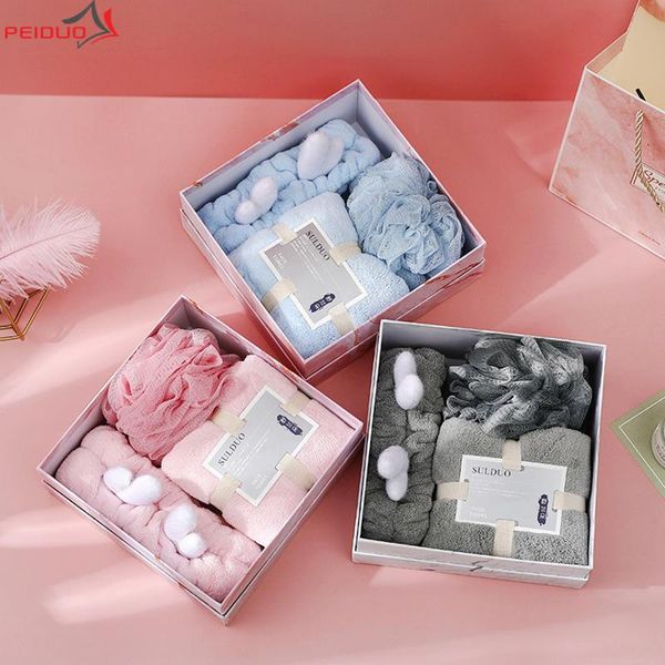 

towel peiduo bath set ball fluffy hair band soft gift box three in one suitable for girls and ladies
