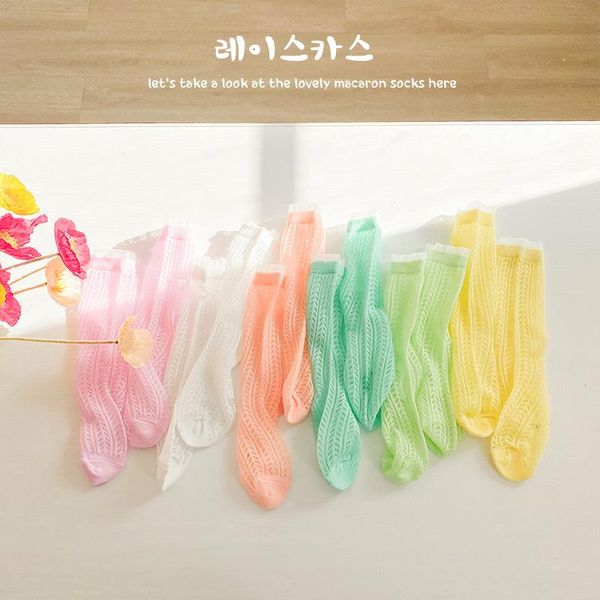 

socks 3 pairs/lot spring summer born cotton baby lace princess combed for infant girls 0-2 year, Pink;yellow