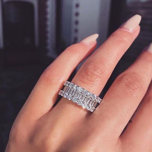 

wedding rings design women fashion bridal zircon elegant engagement ring jewelry mother's day gifts accessories delicate, Slivery;golden