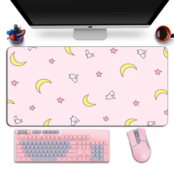 

mouse pads & wrist rests large anime pink mousepad gamer cute kawaii xl gaming pad rubber otaku locking edge big fashion lapnotebook des