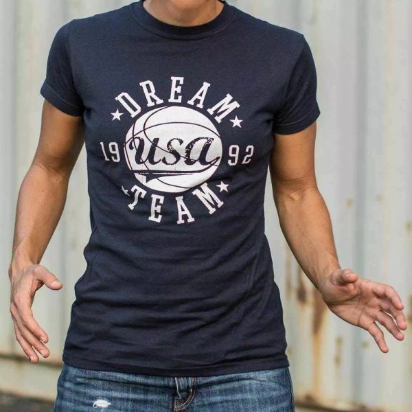 

dream team '92 t-shirt | short sleeve graphic tee for women, White;black