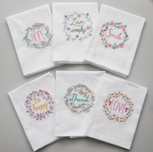 

table napkin embroidered napkins letter cotton tea towels absorbent kitchen use handkerchief boutique wedding cloth sn3627