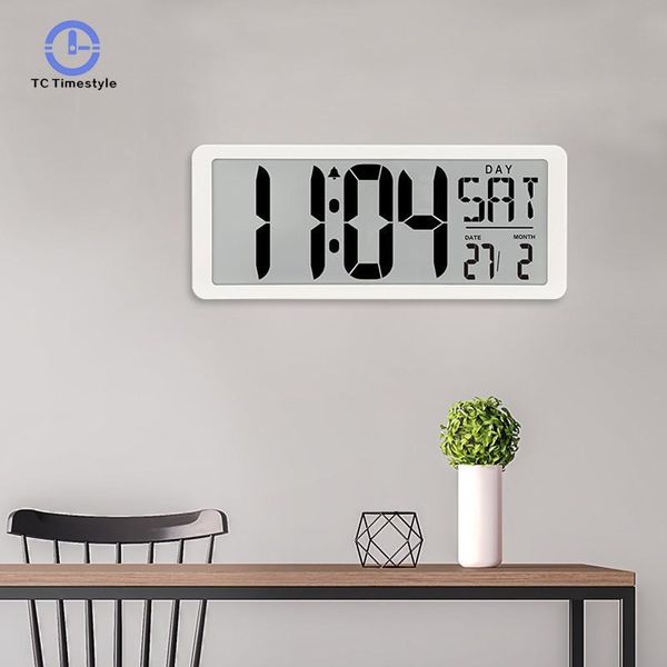 Wanduhren LED Digitaluhr Große Zeit Alarm Datum Temperatur Automatische Hintergrundbeleuchtung Tisch Schreibtischuhr Elektronischer Countdown-Timer