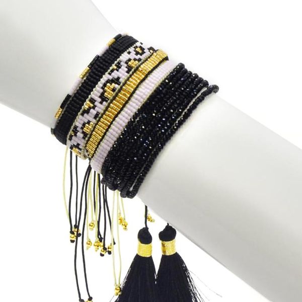 

miyuki bracelet for men trendy leopard print pulsera handmade adjustable bead jewelry multilayer crystal bracelets charm, Golden;silver