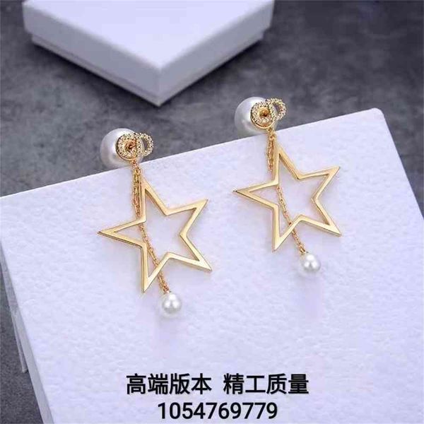 

special offer 2021 luxury designer jewelry earrings female / 21 year new letter pearl fashion personality, Silver