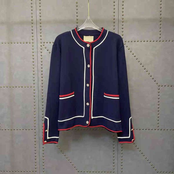 

2022 factory wholesale new autumn fashion gujia metal single breasted round neck slim fit ladies commuter cardigan, White;black