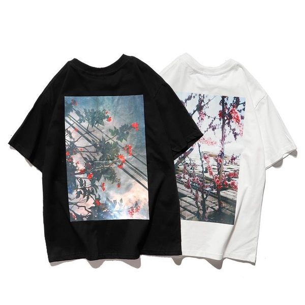 

2021 new men's women's short-sleeved back printing summer t-shirt cotton round neck loose comfortable and breathable 05nt, Black