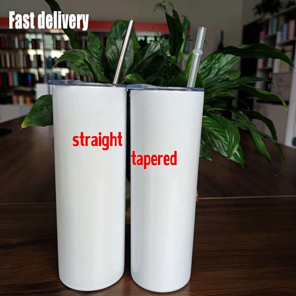 

DHL free Attention STRAIGHT! 20oz Sublimation Skinny STRAIGHT Tumblers With Straw Stainless Steel Water Bottles Double Insulated Cups Mugs, Shippingfee(do not choose)
