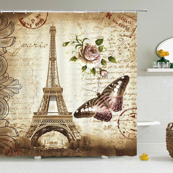 

shower curtains paris tower landscape bathroom waterproof bath curtain polyester fabric bathtub 180*180cm