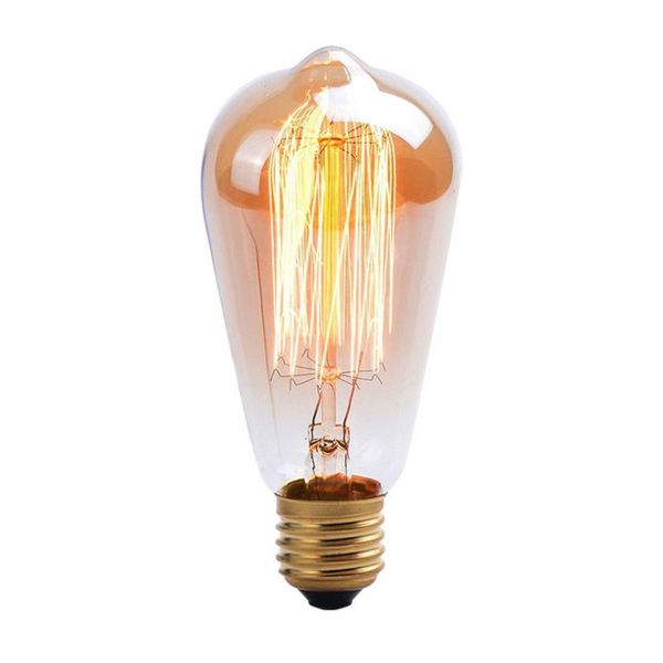 

bulbs st64 straight wire edison retro tungsten light bulb 220v 40w e27 incandescent lamp christmas decorative