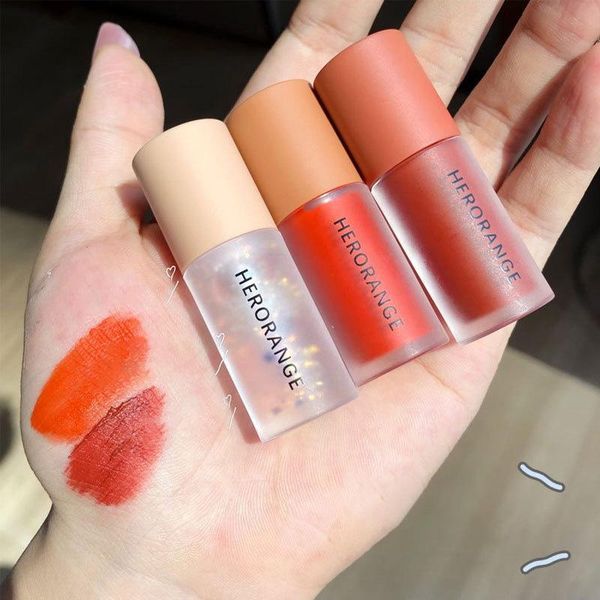 

lip gloss 3pcs matte glaze set velvet pearlescent nourish waterproof lasting rich color lips makeup with cute box