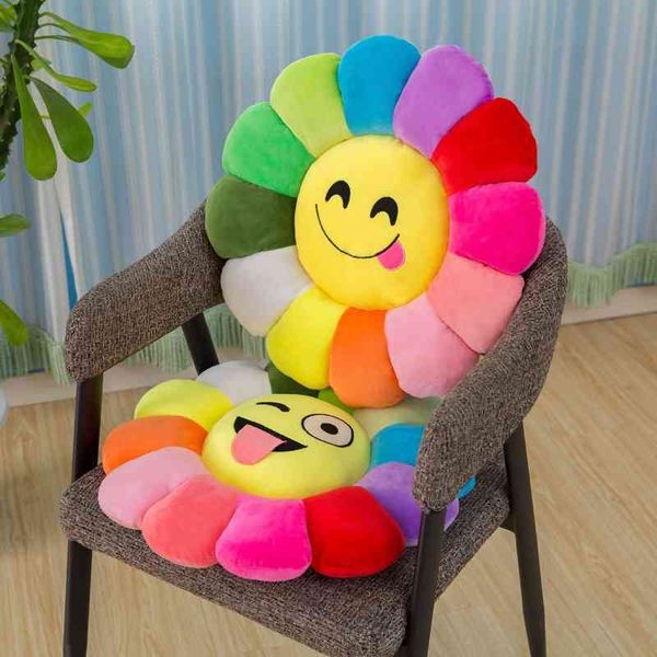 

cartoon colorful sunflower cushion petal plush toy doll creative expression