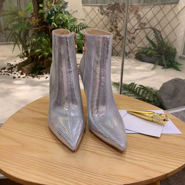 

ankle boots women's genuine leather zipper double buckle fashion boots brand pointed toe stiletto heel party boots, Black