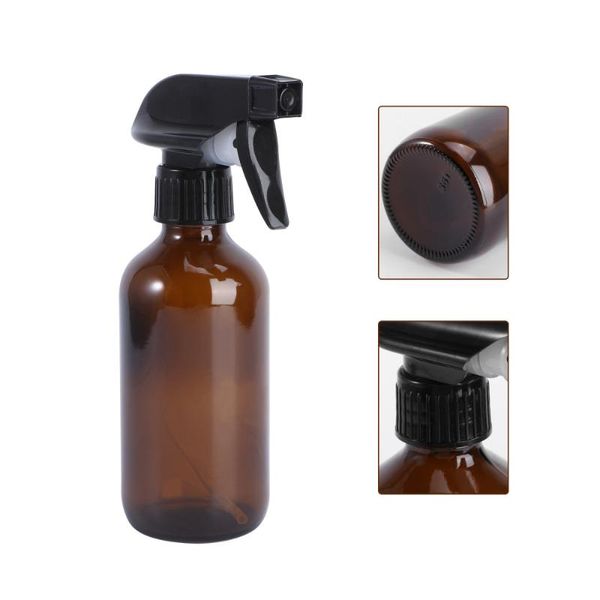 

6pcs 250ml spray bottles refillable glass sprayer storage container brown & jars