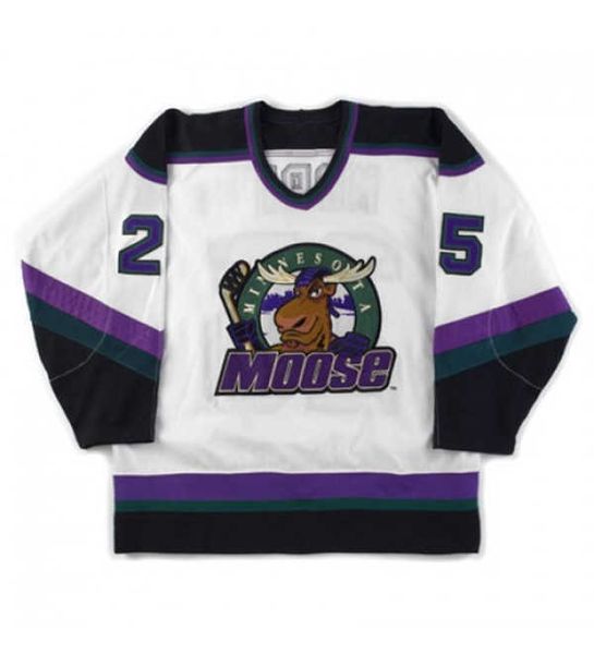 1994-95 Manitoba Moose 25 Stephane Morin Eishockey-Trikot für Herren, genähte, individuelle Trikots mit beliebiger Nummer und Namen