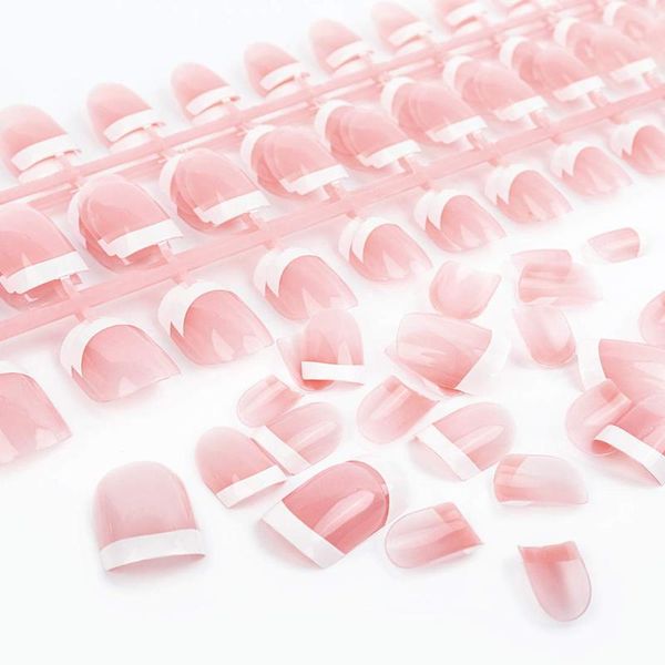 

nail art kits 120 pieces natural french fake nails,acrylic false nails kit including 12 different size short press on nails,pink white