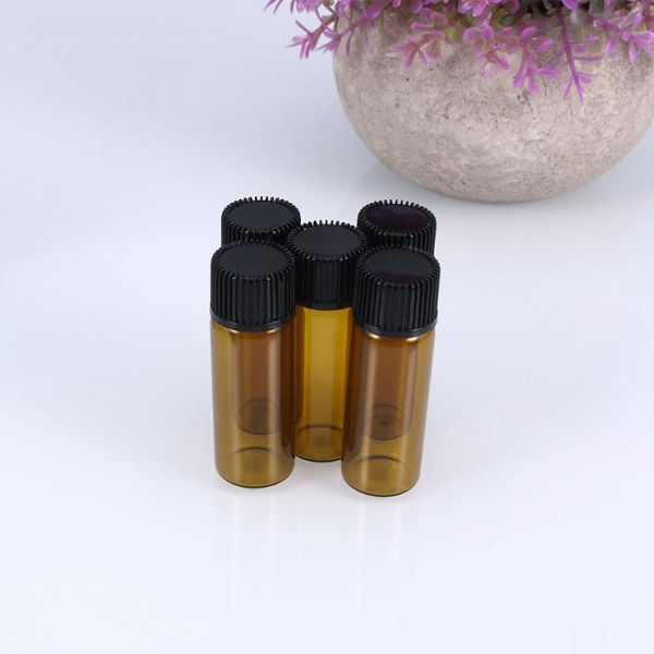 

storage bottles & jars 12pcs 5ml transparent clear small glass screw cap vials brown sample bottle containers