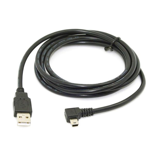 

video cables & connectors 1.8m mini usb b type 5pin male 90 degree left angled to 2.0 data cable black color