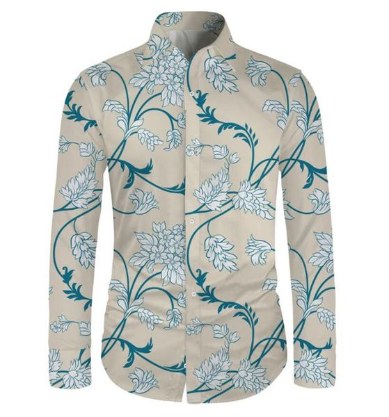 

men's casual shirts kissqiqi 2021 mens floral printed shirt long sleeve button down beach hawaiian dress, White;black