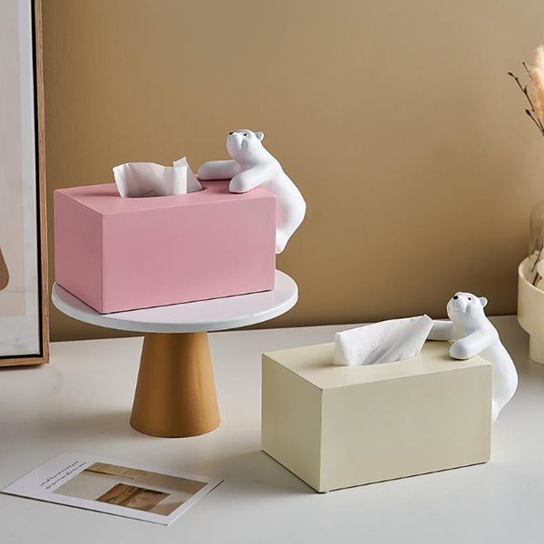 

tissue boxes & napkins creative bear box kitchen napkin rack living room dining table bedroom accessories wet wipes container household good