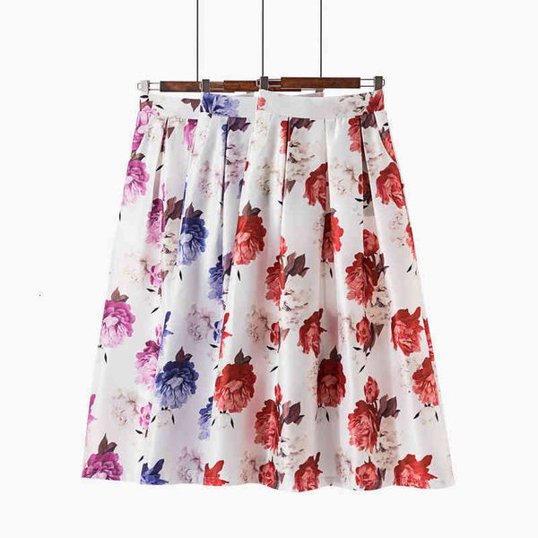 

skirts digital printed high waist, long skirt, flower, ffy skirt, Black