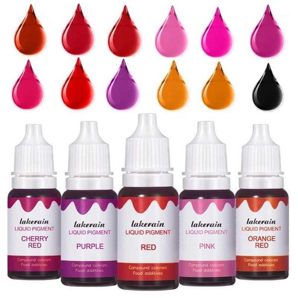 

10ml liquid pigment for lip gloss color dyeing colorant water oil double use diy lipgloss glaze epoxy bake sugar1